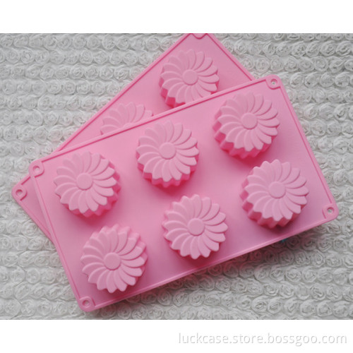 Hot sale creative eco-friendly big flower shaped silicone cake molds